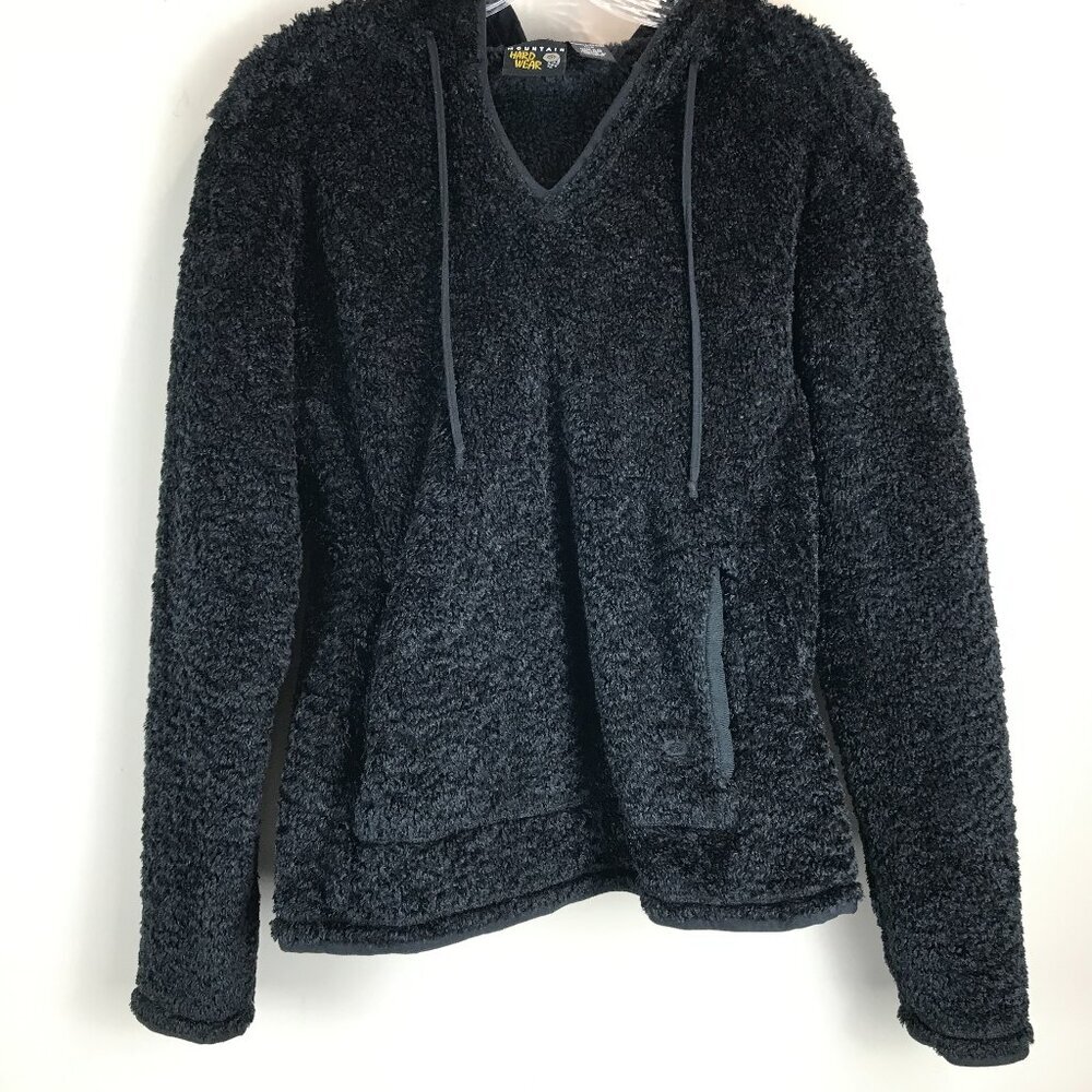 Mountain Hardware womens black hooded sherpa pull over size M